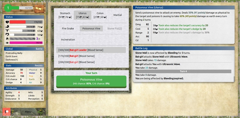 Dryad Quest RPG: A Tale of Lust and Glory screenshot 3